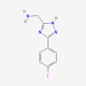 molecular formula C9H9IN4 B12114019 1H-1,2,4-Triazole-5-methanamine, 3-(4-iodophenyl)- 