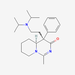 molecular formula C23H35N3O B1211412 (4R,4aS)-4-[2-[di(propan-2-yl)amino]ethyl]-1-methyl-4-phenyl-5,6,7,8-tetrahydro-4aH-pyrido[1,2-c]pyrimidin-3-one CAS No. 96914-40-8