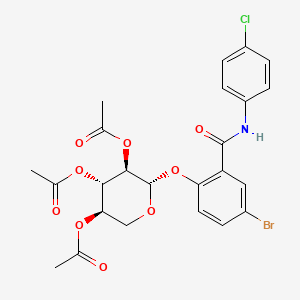 molecular formula C24H23BrClNO9 B1211423 5-Bromosalicyl-4'-chloroanilide O-beta-D-xylopyranoside triacetate CAS No. 81742-16-7