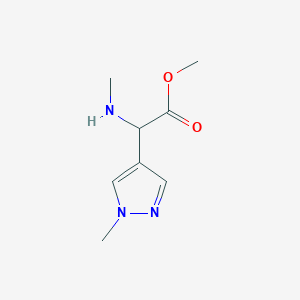 molecular formula C8H13N3O2 B12114261 Methyl 2-(1-methyl-1H-pyrazol-4-yl)-2-(methylamino)acetate 