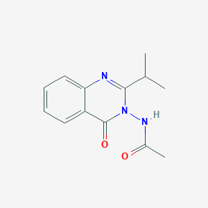 molecular formula C13H15N3O2 B121143 3-Acetylamino-2-isopropyl-4(3H)-quinazolinone CAS No. 144522-58-7