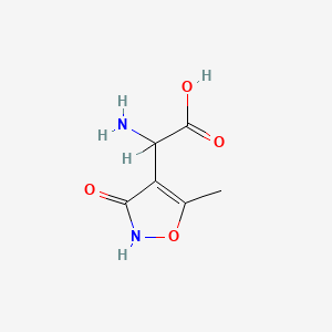 molecular formula C6H8N2O4 B1211436 2-Amino-2-(5-methyl-3-oxo-2,3-dihydroisoxazol-4-yl)acetic acid CAS No. 77006-27-0