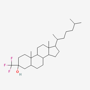 molecular formula C28H47F3O B12114381 10,13-Dimethyl-17-(6-methylheptan-2-yl)-3-(trifluoromethyl)-1,2,4,5,6,7,8,9,11,12,14,15,16,17-tetradecahydrocyclopenta[a]phenanthren-3-ol 