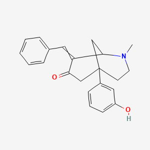 molecular formula C22H23NO2 B1211454 8-Benzylidene-5-(3-hydroxyphenyl)-2-methyl-2-azabicyclo[3.3.1]nonan-7-one 