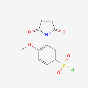molecular formula C11H8ClNO5S B12114557 Benzenesulfonyl chloride, 3-(2,5-dihydro-2,5-dioxo-1H-pyrrol-1-yl)-4-methoxy- CAS No. 152903-99-6