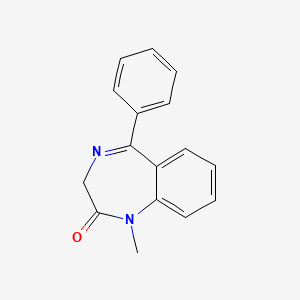 molecular formula C16H14N2O B1211457 1-Methyl-5-phenyl-1,3-dihydro-benzo[e][1,4]diazepin-2-one CAS No. 3034-65-9