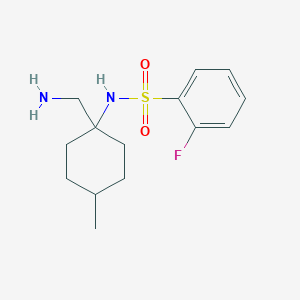 molecular formula C14H21FN2O2S B12114574 Benzenesulfonamide, N-[1-(aminomethyl)-4-methylcyclohexyl]-2-fluoro- CAS No. 1152600-22-0