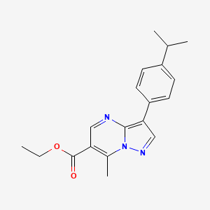 molecular formula C19H21N3O2 B12114600 Ethyl 3-(4-isopropylphenyl)-7-methylpyrazolo[1,5-a]pyrimidine-6-carboxylate 
