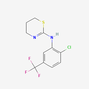 molecular formula C11H10ClF3N2S B12114622 m-Toluidine, 6-chloro-alpha,alpha,alpha-trifluoro-N-(5,6-dihydro-4H-1,3-thiazin-2-yl)- CAS No. 102396-02-1