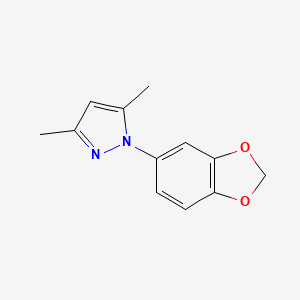 molecular formula C12H12N2O2 B12114667 1-(benzo[d][1,3]dioxol-5-yl)-3,5-dimethyl-1H-pyrazole 