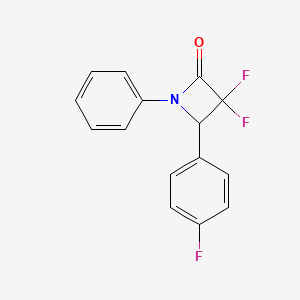 molecular formula C15H10F3NO B12114677 3,3-Difluoro-4-(4-fluorophenyl)-1-phenylazetidin-2-one 