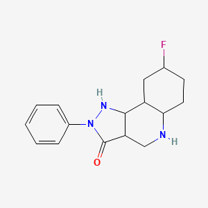 molecular formula C16H20FN3O B12114705 8-fluoro-2-phenyl-3a,4,5,5a,6,7,8,9,9a,9b-decahydro-1H-pyrazolo[4,3-c]quinolin-3-one 