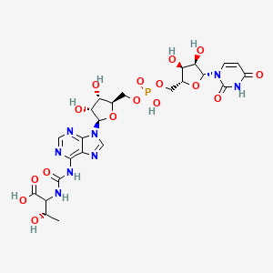 (3S)-2-[[9-[(2R,3R,4S,5R)-5-[[[(2R,3S,4R,5R)-5-(2,4-dioxopyrimidin-1-yl)-3,4-dihydroxyoxolan-2-yl]methoxy-hydroxyphosphoryl]oxymethyl]-3,4-dihydroxyoxolan-2-yl]purin-6-yl]carbamoylamino]-3-hydroxybutanoic acid