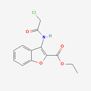 molecular formula C13H12ClNO4 B12114925 Ethyl 3-[(chloroacetyl)amino]-1-benzofuran-2-carboxylate CAS No. 401631-63-8