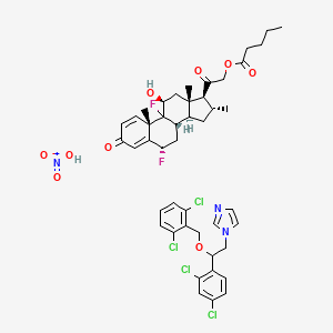 molecular formula C45H51Cl4F2N3O9 B1211496 Travocort CAS No. 78940-01-9