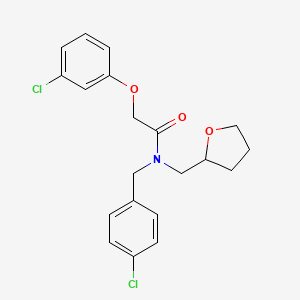 molecular formula C20H21Cl2NO3 B12114975 N-(4-chlorobenzyl)-2-(3-chlorophenoxy)-N-(tetrahydrofuran-2-ylmethyl)acetamide 