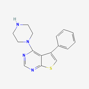 molecular formula C16H16N4S B12114993 5-Phenyl-4-piperazin-1-yl-thieno[2,3-d]pyrimidine 