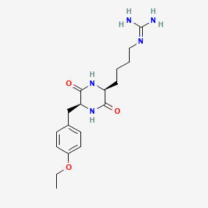 molecular formula C18H27N5O3 B1211504 Cyclo(ethyltyrosylhomoarginyl) CAS No. 85676-05-7