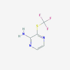 molecular formula C5H4F3N3S B12115163 3-((Trifluoromethyl)thio)pyrazin-2-amine 