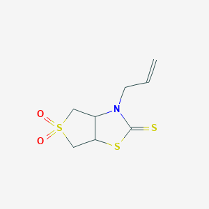 molecular formula C8H11NO2S3 B12115168 3-(prop-2-en-1-yl)tetrahydrothieno[3,4-d][1,3]thiazole-2(3H)-thione 5,5-dioxide 