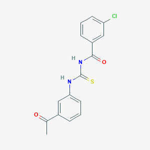molecular formula C16H13ClN2O2S B1211519 N-[(3-acetylphenyl)carbamothioyl]-3-chlorobenzamide 