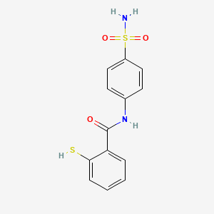 molecular formula C13H12N2O3S2 B1211529 N-[4-(Aminosulfonyl)phenyl]-2-Mercaptobenzamide 