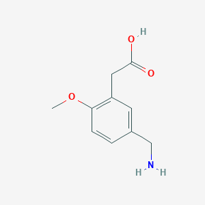 molecular formula C10H13NO3 B12115307 [5-(Aminomethyl)-2-methoxyphenyl]acetic acid 