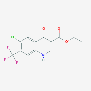 molecular formula C13H9ClF3NO3 B12115325 Ethyl 6-chloro-4-hydroxy-7-(trifluoromethyl)quinoline-3-carboxylate 
