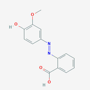 molecular formula C14H12N2O4 B1211534 2-[2-(3-Methoxy-4-oxo-1-cyclohexa-2,5-dienylidene)hydrazinyl]benzoic acid CAS No. 25538-78-7