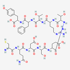 molecular formula C52H76N14O20S B12115366 Cys-gln-asp-ser-glu-thr-arg-thr-phe-tyr 