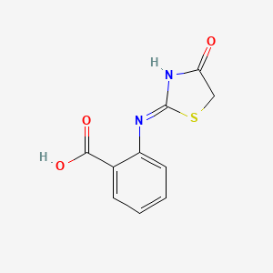 molecular formula C10H8N2O3S B12115376 Benzoic acid, 2-[(4,5-dihydro-4-oxo-2-thiazolyl)amino]- 