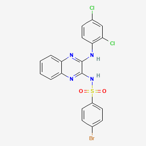 molecular formula C20H13BrCl2N4O2S B12115406 4-bromo-N-[3-(2,4-dichloroanilino)quinoxalin-2-yl]benzenesulfonamide 