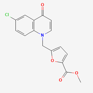 molecular formula C16H12ClNO4 B12115437 Methyl 5-((6-chloro-4-oxoquinolin-1(4H)-yl)methyl)furan-2-carboxylate 