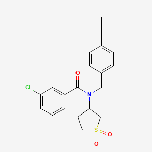 molecular formula C22H26ClNO3S B12115448 N-(4-tert-butylbenzyl)-3-chloro-N-(1,1-dioxidotetrahydrothiophen-3-yl)benzamide 