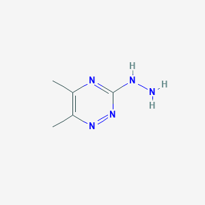 molecular formula C5H9N5 B12115579 3-Hydrazinyl-5,6-dimethyl-1,2,4-triazine CAS No. 19542-09-7
