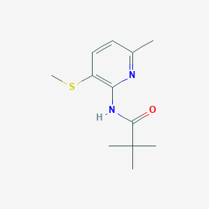molecular formula C12H18N2OS B12115650 Propanamide, 2,2-dimethyl-N-[6-methyl-3-(methylthio)-2-pyridinyl]- CAS No. 86847-82-7