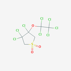 molecular formula C6H4Cl8O3S B12115687 Thiophene, 3,3,4-trichlorotetrahydro-4-(pentachloroethoxy)-, 1,1-dioxide CAS No. 98057-56-8
