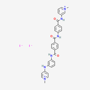 Pyridinium, 1-methyl-3-(p-(p-((m-((1-methylpyridinium-4-yl)amino)phenyl)carbamoyl)benzamido)benzamido)-, diiodide