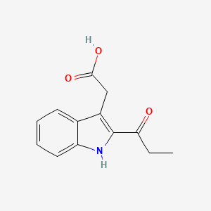 molecular formula C13H13NO3 B12115702 2-(1-oxopropyl)-1H-Indole-3-acetic acid 