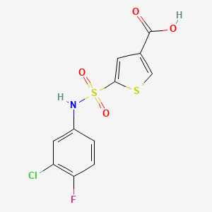 molecular formula C11H7ClFNO4S2 B12115778 5-[(3-Chloro-4-fluorophenyl)sulfamoyl]thiophene-3-carboxylic acid 