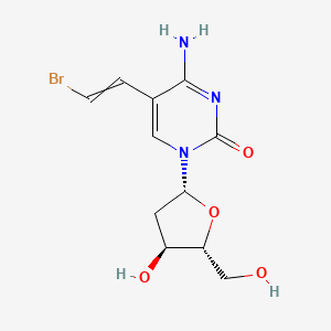 molecular formula C11H14BrN3O4 B1211581 4-amino-5-(2-bromoethenyl)-1-[(2R,4S,5R)-4-hydroxy-5-(hydroxymethyl)oxolan-2-yl]pyrimidin-2-one 