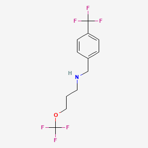molecular formula C12H13F6NO B12115913 (3-Trifluoromethoxy-propyl)-(4-trifluoromethyl-benzyl)-amine 