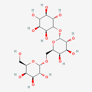 (1S,2S,4R,5S)-6-[(2R,3R,4S,5R,6R)-3,4,5-trihydroxy-6-[[(2S,3R,4S,5R,6R)-3,4,5-trihydroxy-6-(hydroxymethyl)oxan-2-yl]oxymethyl]oxan-2-yl]oxycyclohexane-1,2,3,4,5-pentol