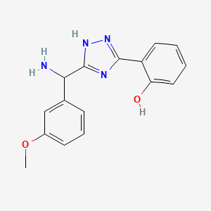molecular formula C16H16N4O2 B12115994 2-(3-(Amino(3-methoxyphenyl)methyl)-1H-1,2,4-triazol-5-yl)phenol 