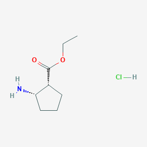 molecular formula C8H16ClNO2 B121160 Ethyl cis-2-amino-1-cyclopentane carboxylate hydrochloride CAS No. 142547-15-7