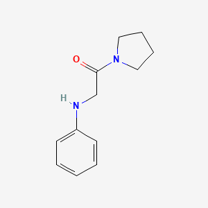 molecular formula C12H16N2O B12116013 Pyrrolidine, 1-(N-phenylglycyl)- CAS No. 91557-13-0