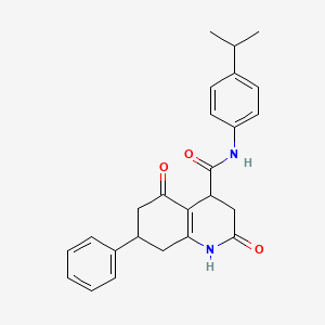 molecular formula C25H26N2O3 B12116016 2,5-dioxo-7-phenyl-N-[4-(propan-2-yl)phenyl]-1,2,3,4,5,6,7,8-octahydroquinoline-4-carboxamide 