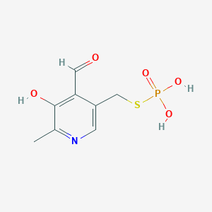 molecular formula C8H10NO5PS B1211602 4-Pyridinecarboxaldehyde, 3-hydroxy-2-methyl-5-((phosphonothio)methyl)- CAS No. 69245-32-5