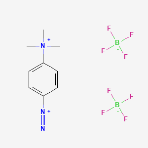 molecular formula C9H13B2F8N3 B1211605 4-(Trimethylammonio)benzenediazonium bis(tetrafluoroborate(1-)) CAS No. 15489-88-0