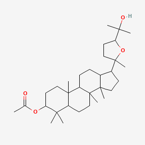 molecular formula C32H54O4 B12116136 [17-[5-(2-hydroxypropan-2-yl)-2-methyloxolan-2-yl]-4,4,8,10,14-pentamethyl-2,3,5,6,7,9,11,12,13,15,16,17-dodecahydro-1H-cyclopenta[a]phenanthren-3-yl] acetate 